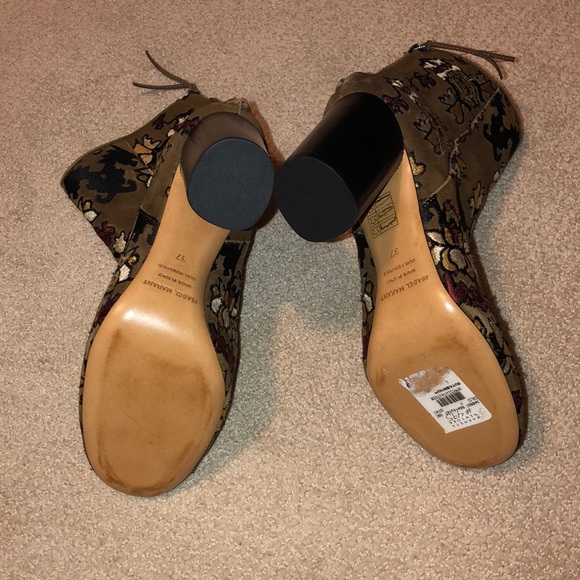 Isabel Marant Guya Embroidered Ankle Boots Sz 7 - Picture 3 of 8